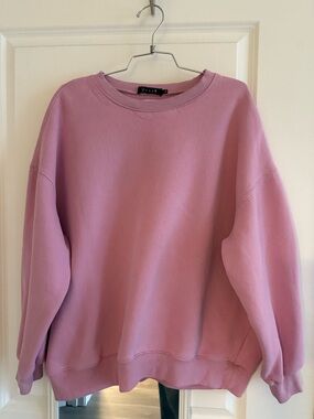 EFAN Women's Pink Crewneck Sweatshirt - Relaxed Oversized Comfy Fit, XL